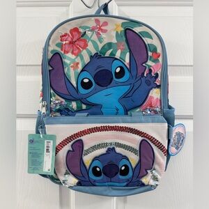 Disney Stitch Kids Backpack and Pouch - Blue and Purple